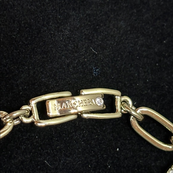 Marchesa Brushed Gold Crystal Link Bracelet - Picture 2 of 5